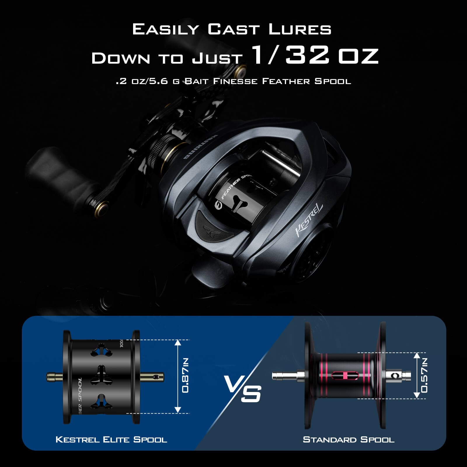 KastKing Kestrel Elite Magnesium Frame BFS Finesse Baitcasting Reel