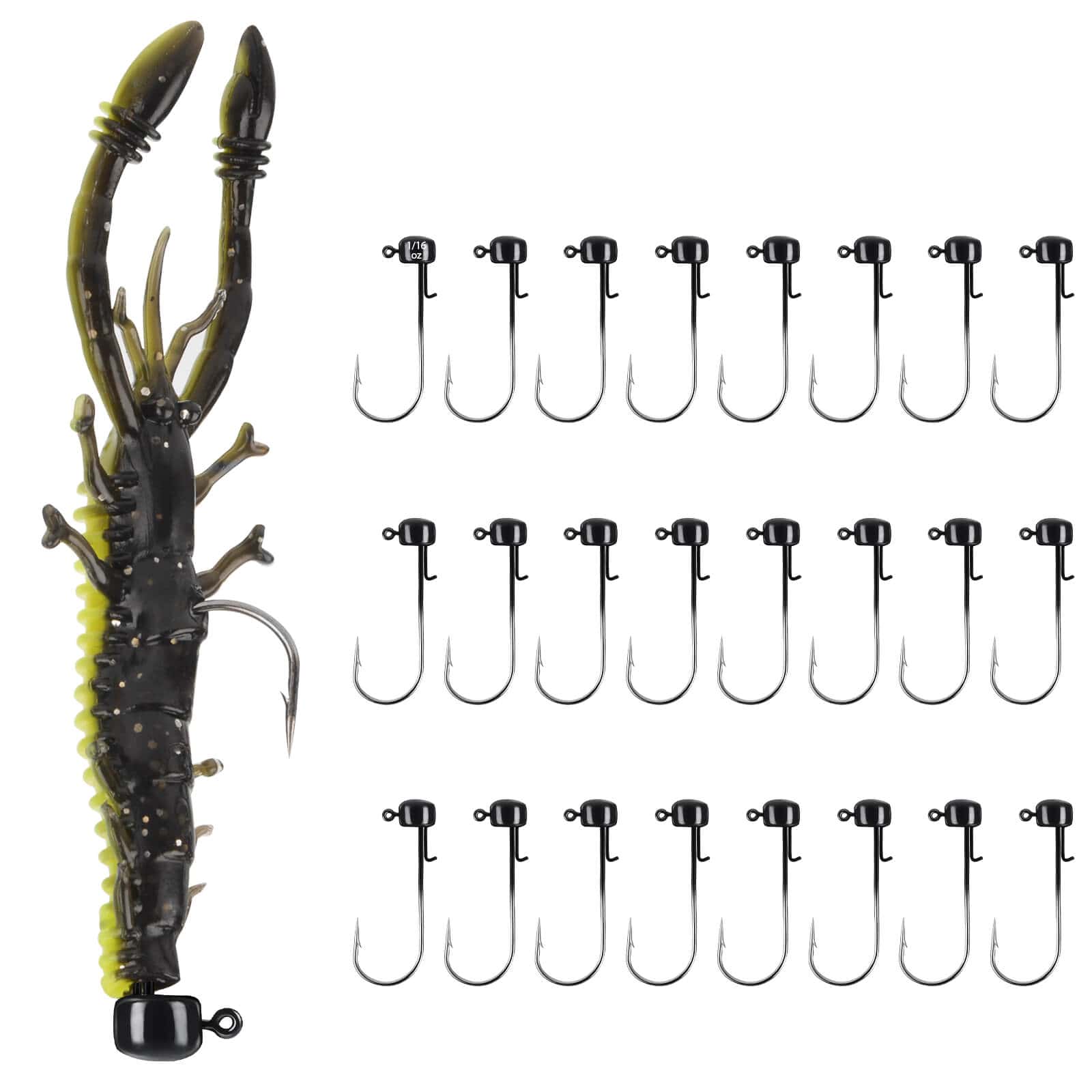 MadBite 24 Pack Ned Rig Jig Hook Kits